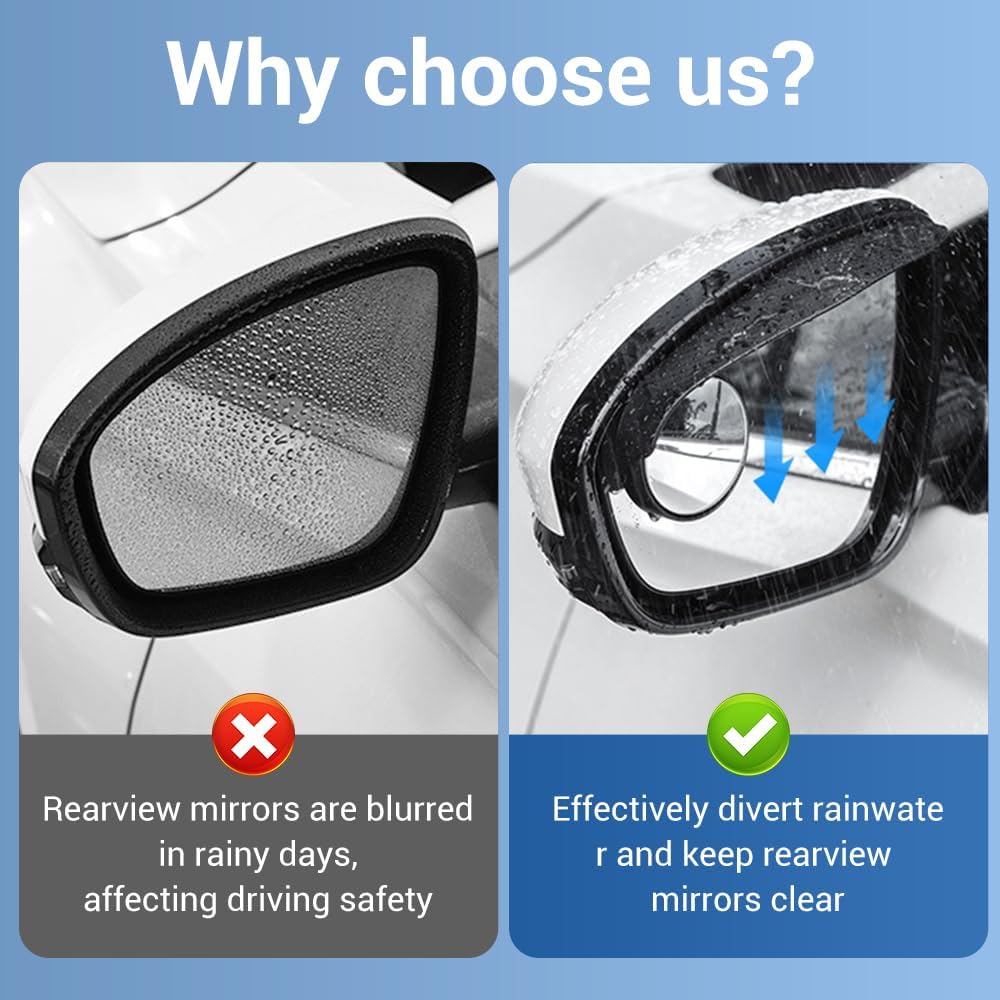 Universal Car Side Mirror Rain Guard ( 1 pair )
